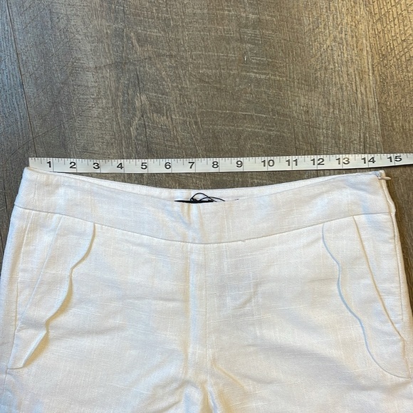 Cynthia Rowley New York White Linen Cotton Blend Scallop Hem Shorts size 4 - Picture 13 of 15